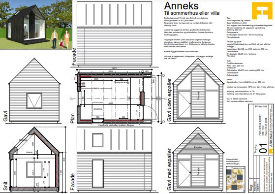 Byggetegning til anneks (sommerhus eller villa)